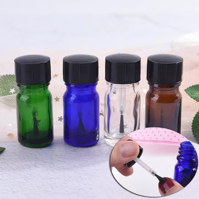 4 colores 5 ml vidrio transparente vacío esmalte de uñas contenedores de gel con cepillo{