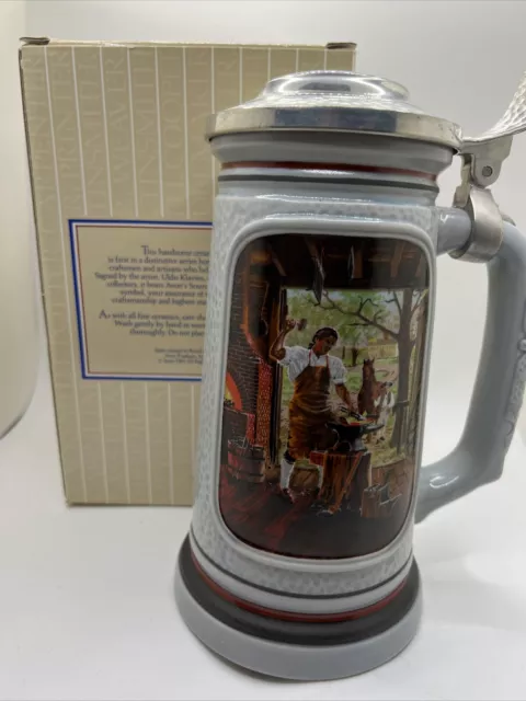 AVON 1985 “The Blacksmith” The Building of America Beer Stein Collection Klavins