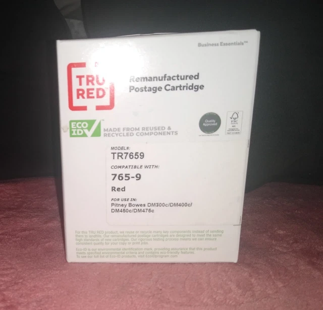 Tru Red Postage Cartridge - (RED) TR7659 for 765-9 Pitney Bowes