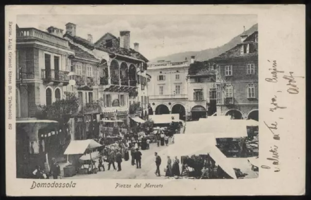 cartolina DOMODOSSOLA piazza del mercato