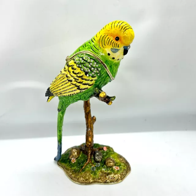 Juliana Treasures Schmuckstücke - Große Budgie Schmuckschachtel Vogel Emaille - Widdop & Co