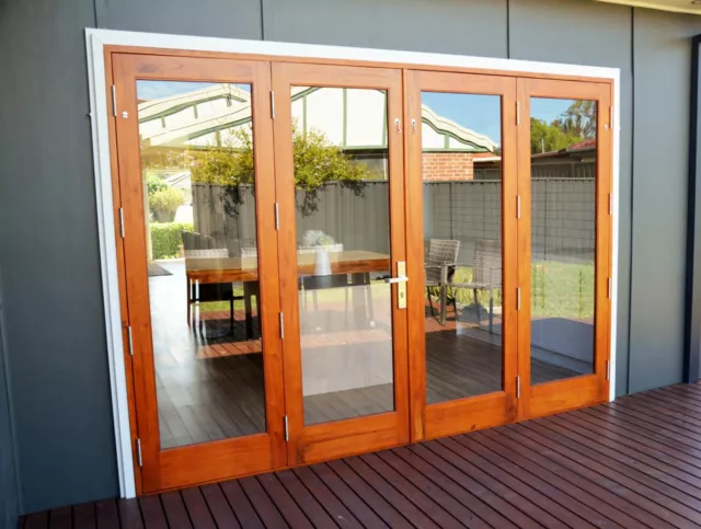 BIFOLD DOORS, CEDAR TIMBER, 2950 x 2100H, BI FOLD, FULLY BUILT, IN STOCK