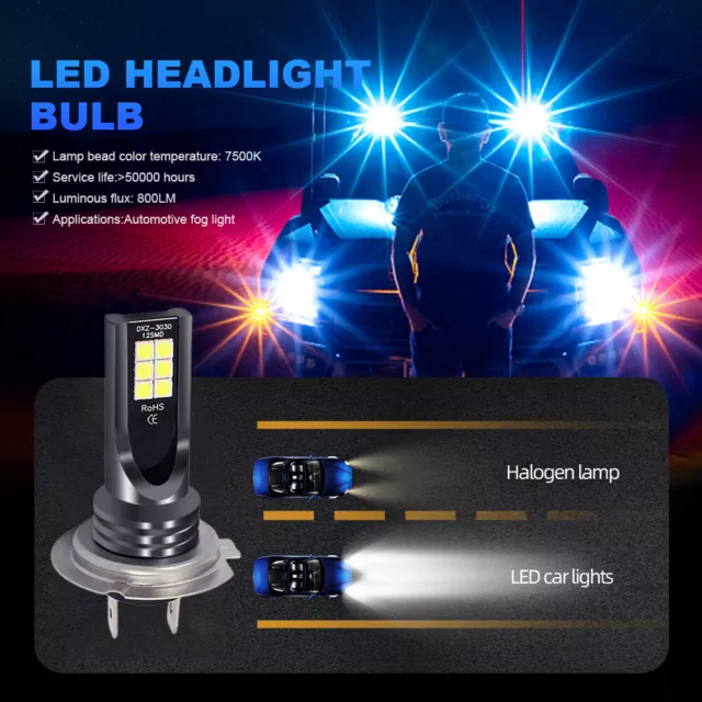 H4 H7 Car Headlight Bulb 3030 LED Driving Lights Super Bright Car Head Lamp Bulb 3