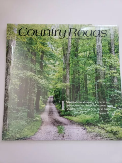 Country Roads 16-Month 2021 Wall Calendar Size 12" x12" Brown Trout