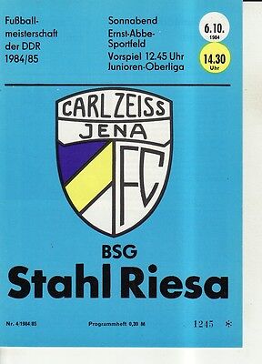 Carl Zeiss Ol 84/85 FC Carl Zeiss Jena 15.12.1984 Sg Dynamo Dresden 