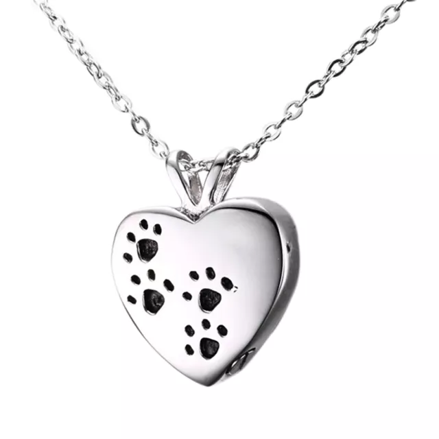 Mascota Cremación Joyería, Paws Encendido Forma Corazón Colgante Urna , Memorial