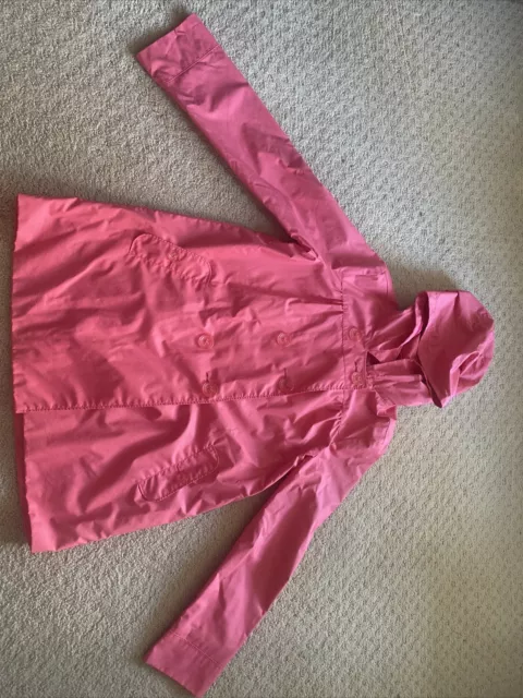 Gap Kids Rain Coat Girls XXL 14-16 Pink Hooded Long Sleeve Button