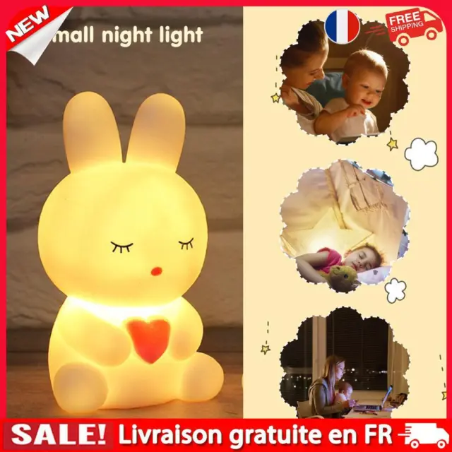 Rabbit Baby Sleeping Lights Cartoon Night Light Bedside Desk Lamp Decor (Love)