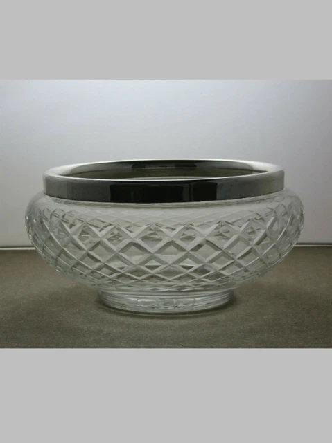 GESCHNITTENE KRISTALLGESCHLIFFENE GLASSALAT Servierschüssel mit ...