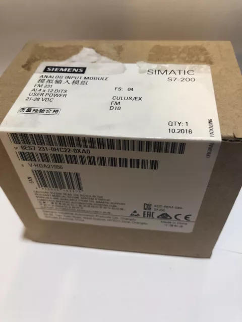 1 Qty Siemens PLC Analog Input module 6ES7 231-OHC22-0XA0 New FACTORY SEALED