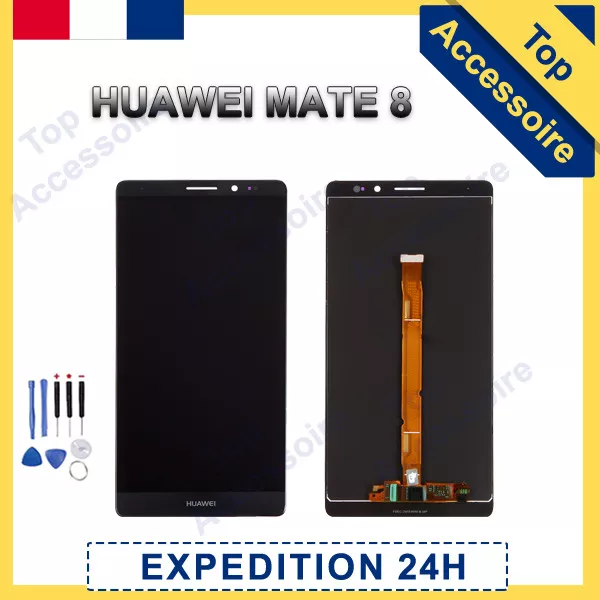 Vitre Tactile + Ecran Lcd Pret-A-Monter Pour Huawei Mate 8 Noir + Outils / Colle