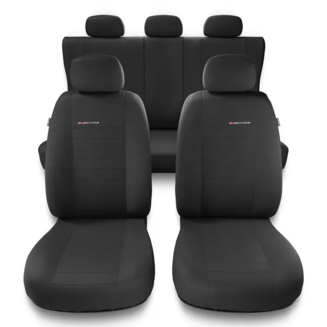 Fundas de asientos compatibles con Seat Leon (I, II, III) - Negro Gris - UNE-4