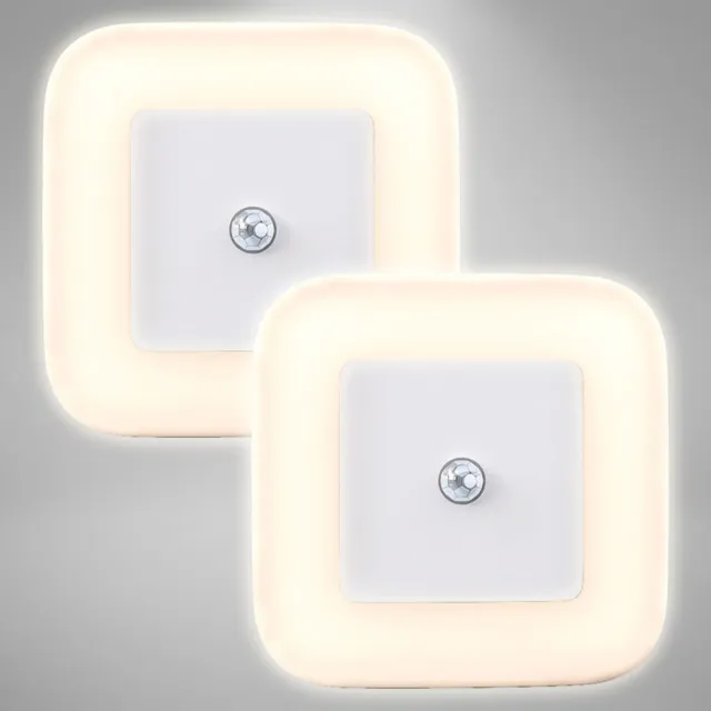 2er Set Steckdosen-Lampen LED Treppen-Leuchte Nacht-Licht Bewegungsmelder Sensor 2