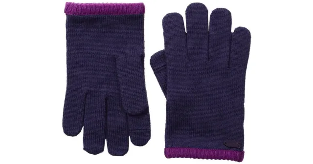 Coach Block Knit Texting gloves Iris XSmall