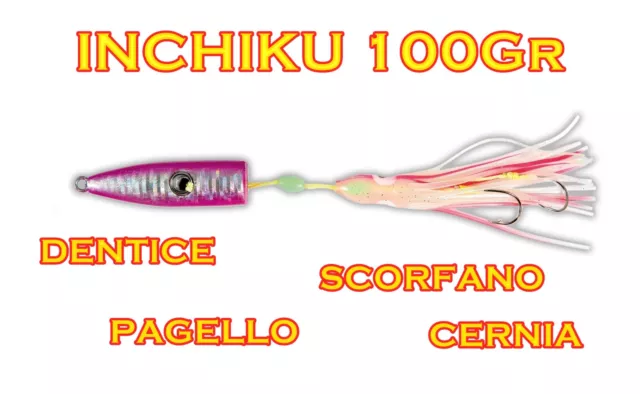 Inchiku 100Gr Rosa Esca Artificiale Jig Pesca Vertical Jigging Kabura Dentice