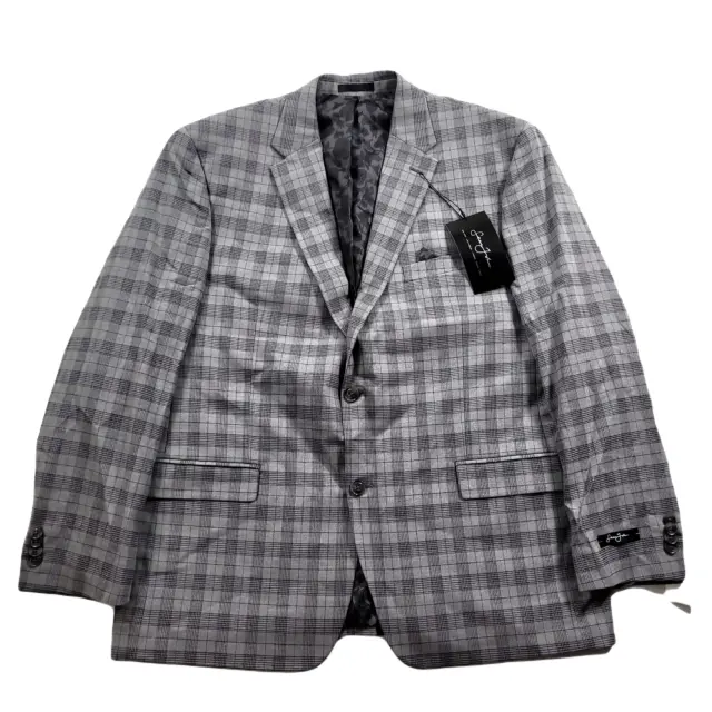 Sean John Grey Plaid Suit Jacket Mens 46R 46 Classic-Fit $360