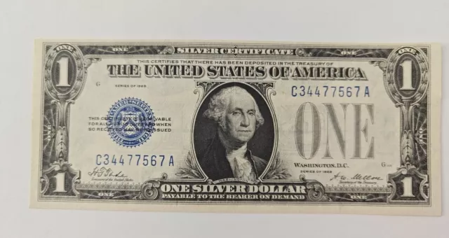 1928-A $1 Blue "FUNNY BACK" SILVER Certificate  Old US Currency