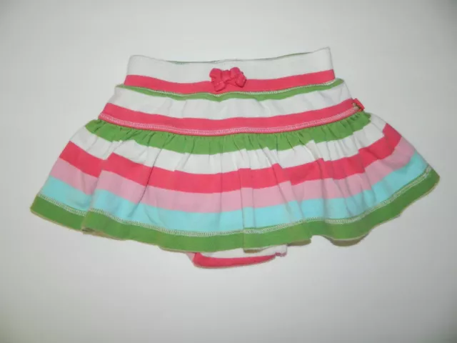 BABY GAP girls Pink Green Blue White Stripe SKIRT Skort* 12 18 months