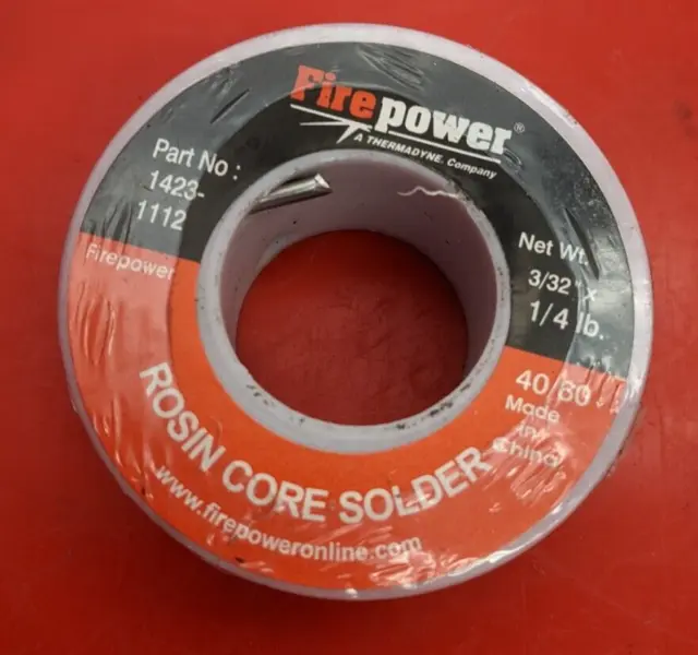 New Fire Power ROSIN Core Solder 3/32" X 1/4 Lbs-  1423-1112- Free Shipping