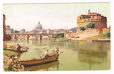 Vintage Postcard Italy 1910 ROMA ROME SAN PIETRO E CASTEL SANT'ANGELO LAZIO