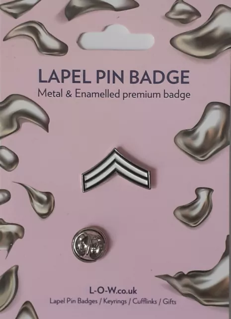 Military Army Corporals Stripes Metal & Enamel Lapel Pin Badge Brooch 15-18