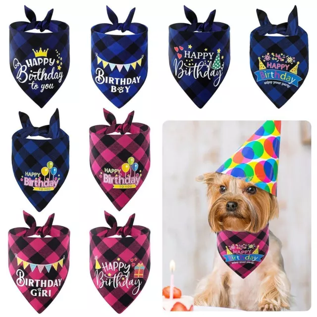 Birthday Party Washable Pet Bibs Dog Birthday Bandana Cat Scarf Neckerchief