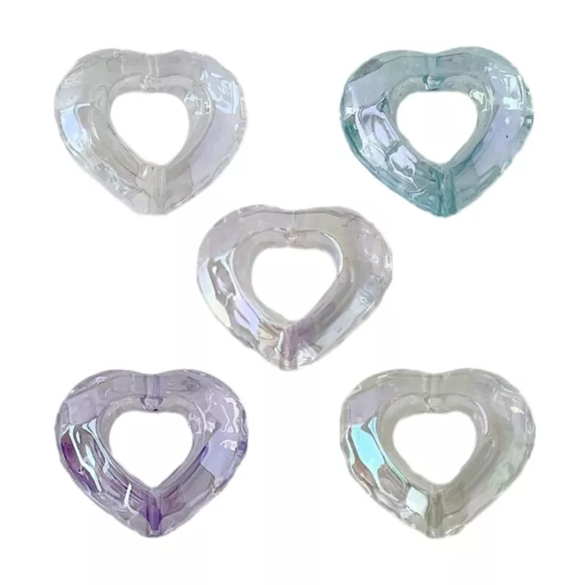 Heart Beads Acrylic Colorful Loose Beads DIY Pendant Charm Accessories
