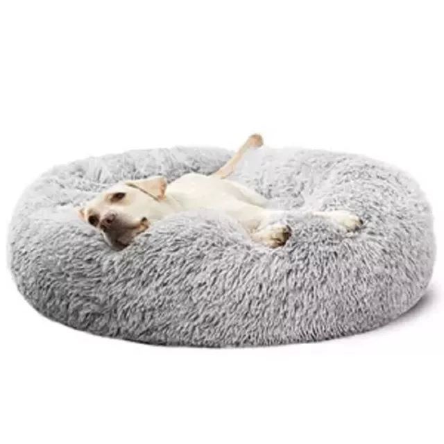 Calming Donut Cozy Soft Calming Anti-Anxiety Cat Dog Cuddler Bed Mat Kennel Nest
