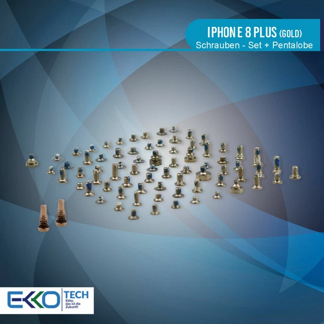 ✅ Komplettes Schrauben Set Ersatz für iPhone 8 Plus Pentalobe Schraube Gold ✅