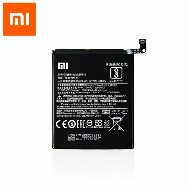 Bateria compatible para smartphone Xiaomi Redmi Note 6 (3.8V, 4000 mAh, BN46)