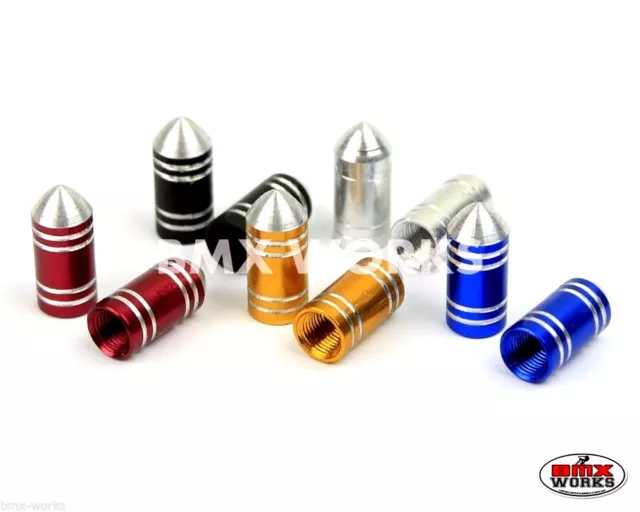 Valve Caps Anodised Aluminium Style 7 Suit Old School BMX