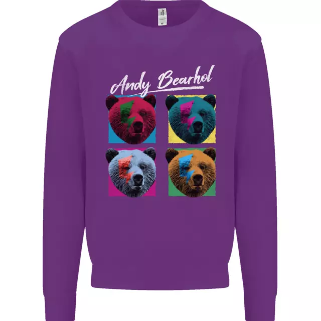 Andy Bearhol Funny Panda Bear Parody Art Kids Sweatshirt Jumper