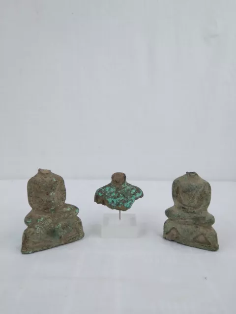 3 Buddha Figuren Burma Bronze Figur aus dem 15. Jahrhundert antik Birma