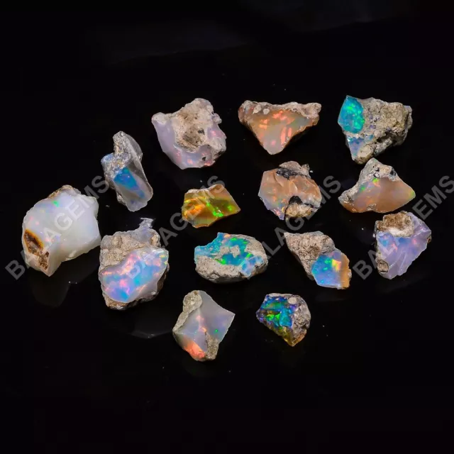 51.50 Cts. 100% Natural Supreme Ethiopian Opal 10X7 21X13 MM Rough Lot Gemstone