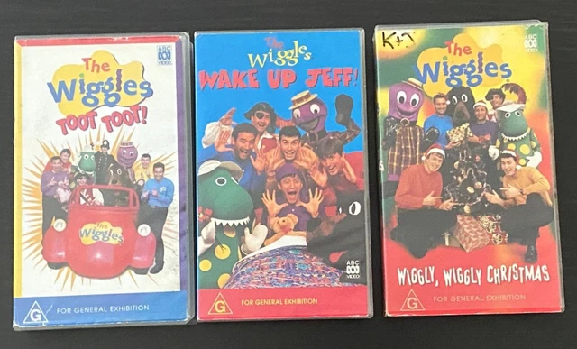 The Wiggles - Toot Toot, Wake Up Jeff! & Wiggly Christmas. Australian  3 x VHS.
