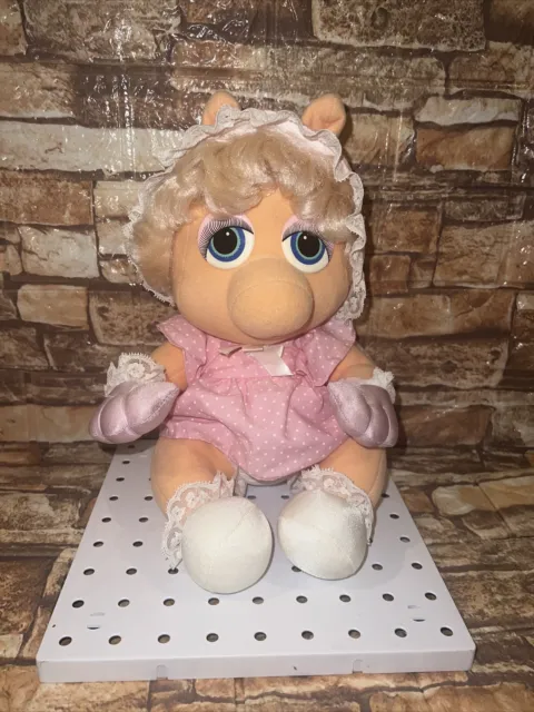 Jim Henson Muppets Muppet Babies 11” Miss Piggy Plush Stuffed Doll 1985