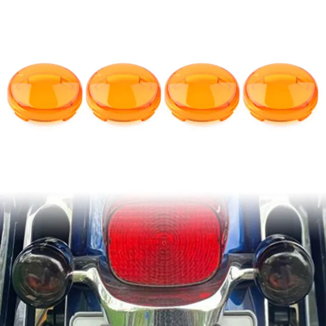 4 Stück Blinkerlinsenlicht  Abdeckschutz für Harley Touring Softail Dyna Gelb