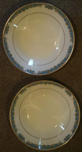 NORITAKE OBERLIN soup bowls set of 2 measures 7 1/2" across