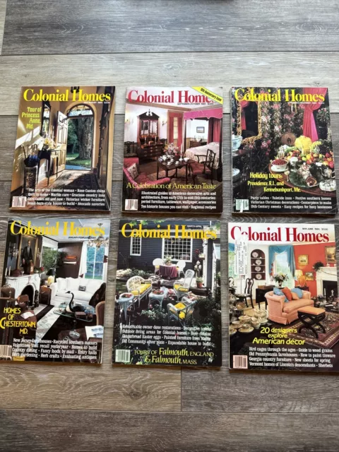 Vintage Colonial Homes Magazines Full Set Of 6- 1985 Decor Architecture Design