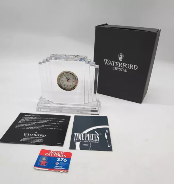 Waterford Crystal Metropolitan Clock / Small Desk Top with Battery