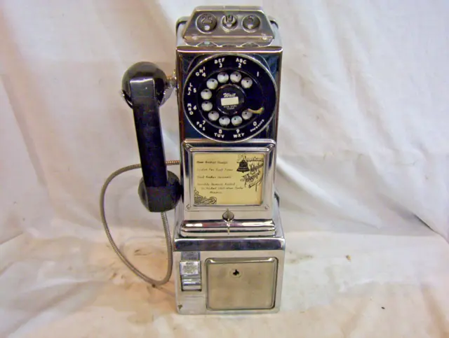 Chrome Northern Electric (like Western Electric) 1950's style 3-slot payphone