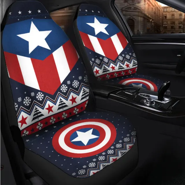 Captain America Christmas Premium Car Seat Covers (set of 2)