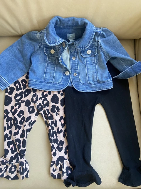 girls Denim jacket and leggings bundle size 6-12 months