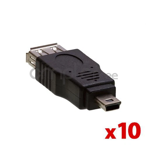 10 Pack USB 2.0 Female to Mini 5Pin Male Converter Extension Adapter