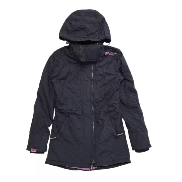 Giacca con cappuccio blu navy Superdry Wind Parka donna UK XS eu 34 L25