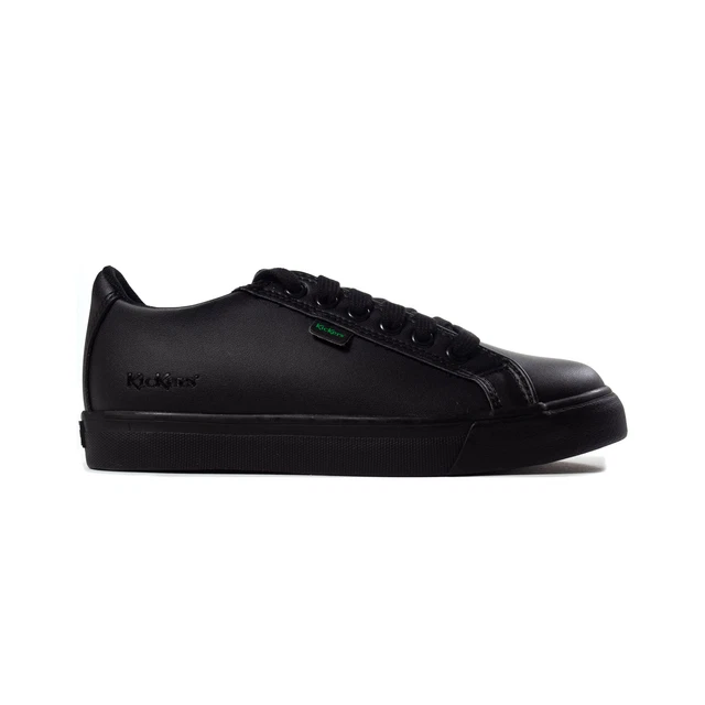 Scarpe da ginnastica di moda Kickers Tovni Lacer vegane bambini scuola nera