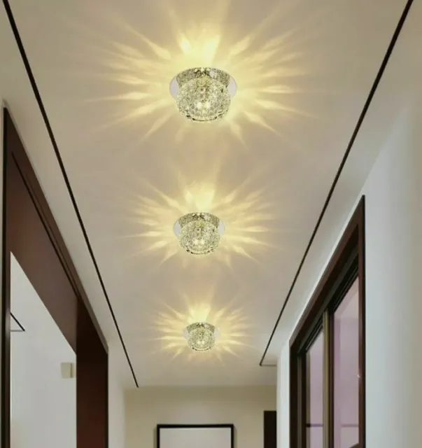 LED Kristall Decke Warmlicht Kronleuchter Lampe Modern Wohnzimmer Flur Spot