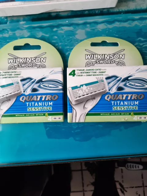 8 Lames de rasoir  Wilkinson Sword Quattro Titanium (8 Pièces)