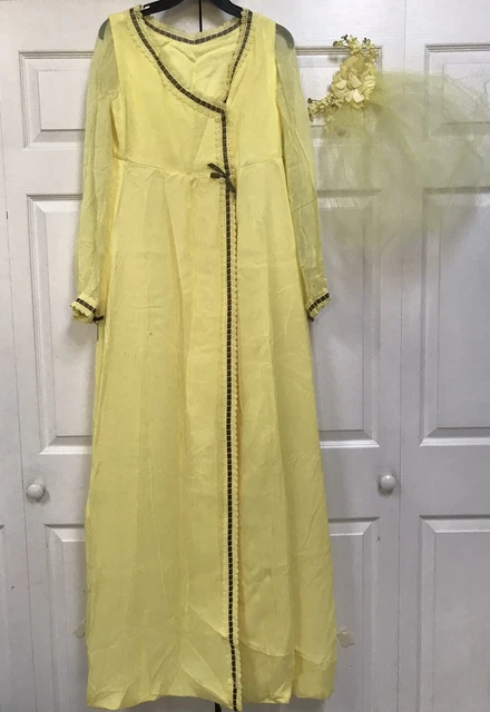 VTG Handmade Maxi Dress Caftan Long Chiffon Sleeves