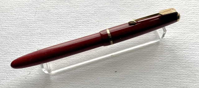 VINTAGE PARKER LADY Duofold Fountain Pen, Burgundy GT, Aeromatic, UK ...